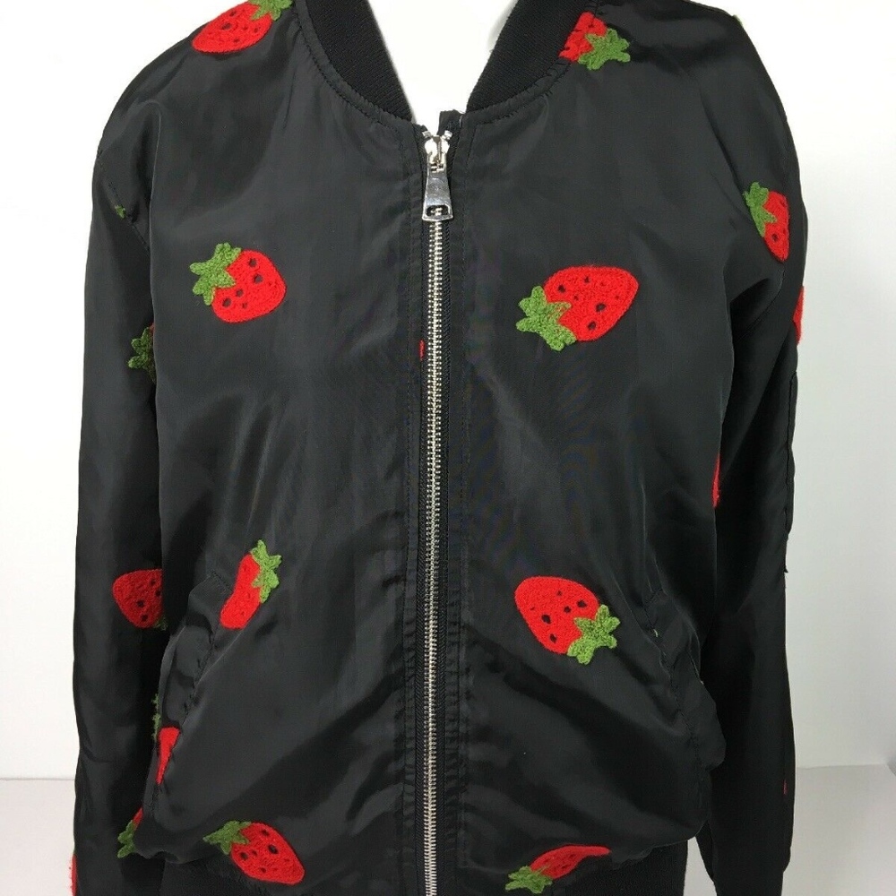 36.5 Black Strawberries Lightweight Full Zip Coat